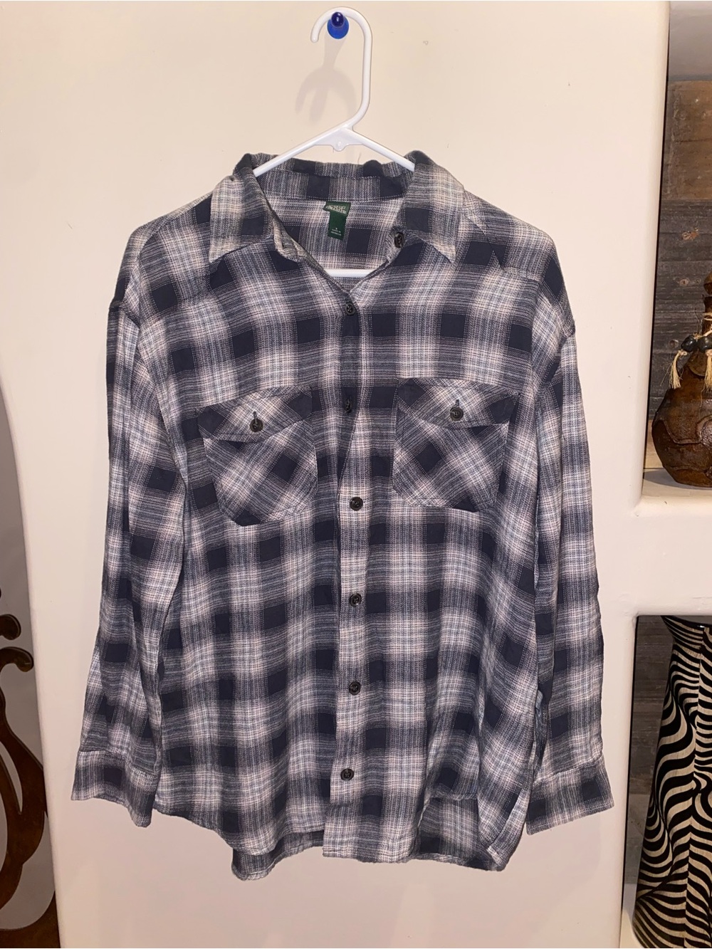 Women’s Plaid Flannel- Navy & White